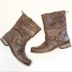 Carlos Brown Moto Midi Boots